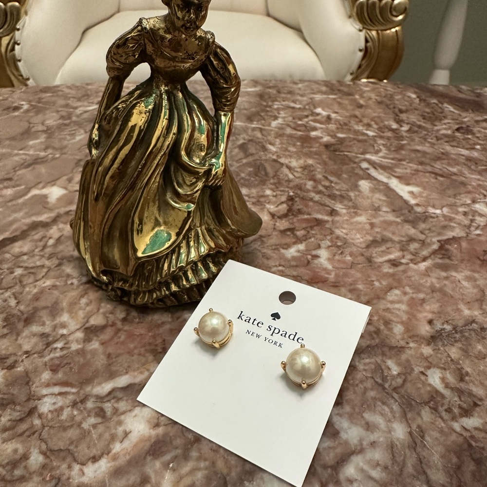 Kate Spade Gold and Cream Pearl Earrings -NWT - Picture 3 of 4